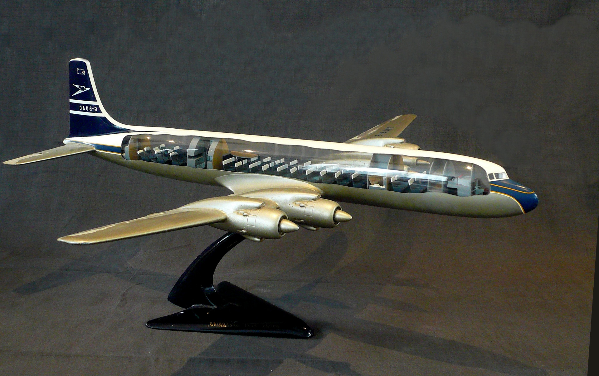 Maquette d'Avion KLM DC-7 en Aluminium, 1950s